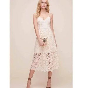ASTR THE LABEL Lace A-Line Midi Dress in White Size Small Brand New NWT